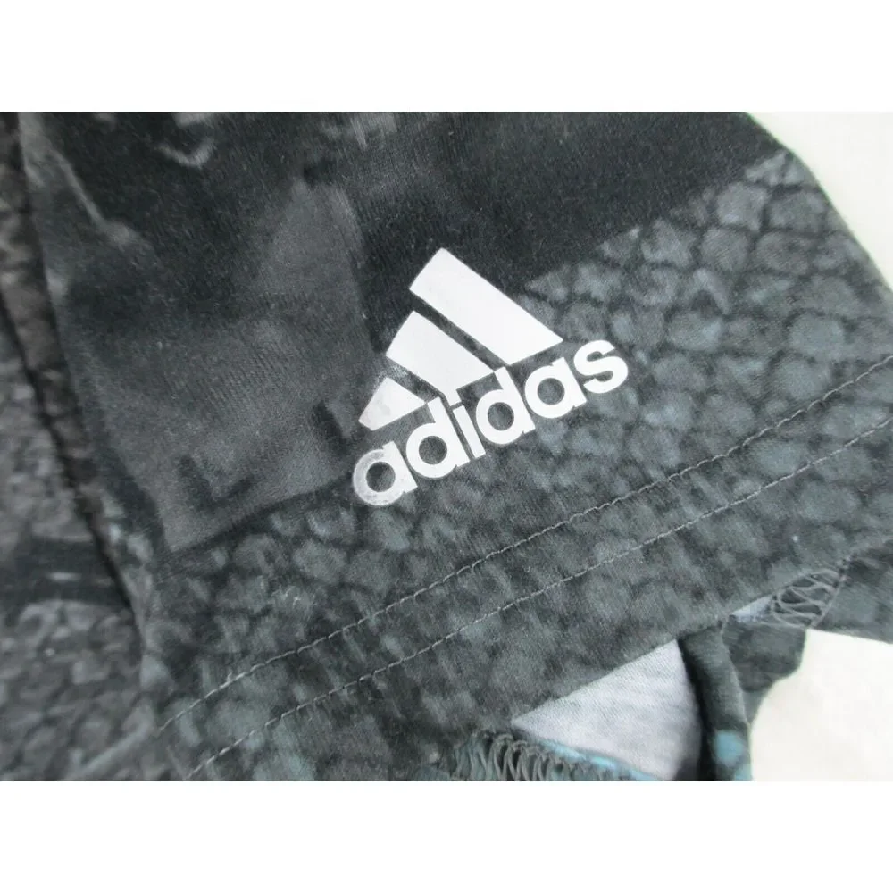 Adidas Shirt Mens Large Blue Lightweight Basketball‎ AOP Climalite Gym Workout*